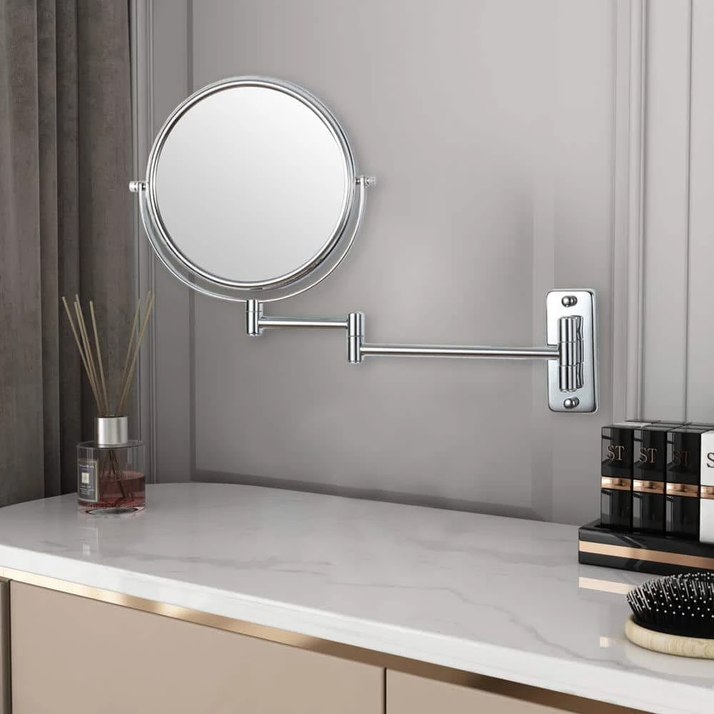Unbranded 8 in. X 8 in. Small Round Magnifying Freestanding Bathroom Makeup Mirror in Adjustable 1x/10x Magnification 7 Unbranded 8 in. X 8 in. Small Round Magnifying Freestanding Bathroom Makeup Mirror in Adjustable 1x/10x Magnification - Image 5
