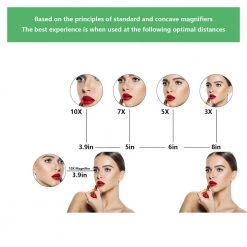 Unbranded 8 in. X 8 in. Small Round Magnifying Freestanding Bathroom Makeup Mirror in Adjustable 1x/10x Magnification 11 Unbranded 8 in. X 8 in. Small Round Magnifying Freestanding Bathroom Makeup Mirror in Adjustable 1x/10x Magnification -Makeup Mirrors Sales Store chrome makeup mirrors chuchu xb479 4f 1000