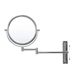 Unbranded 8.01 in. X 8.01 in. Small Round Magnifying Wall Mounted Bathroom Makeup Mirror in Adjustable 1x/10x Magnification