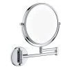 Unbranded 8 in. x 8 in. Small Round LED 2-Sided Adjustable 1x/3x Magnifying Wall Mount Bathroom Makeup Mirror -Makeup Mirrors Sales Store chrome makeup mirrors chuchu xb507 64 1000