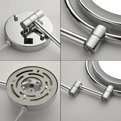 Unbranded Breault 8 in. W x 8 in. H Small Round Magnifying Wall Mount Bathroom Makeup Mirror in Chrome -Makeup Mirrors Sales Store chrome makeup mirrors dt 9301cp m 1f 1000