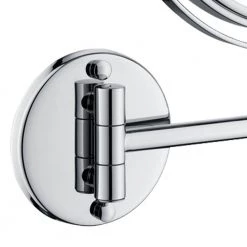 Unbranded 8 in. x 13.38 in. LED 3x Round 2-Sided 360-Degree Rotation Wall Mount Bathroom Makeup Mirror in Chrome -Makeup Mirrors Sales Store chrome makeup mirrors dt cy93 01cp 44 1000