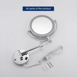 Interbath 8 in. x 8 in. Small Round Magnifying Freestanding Bathroom Makeup Mirro in Chrome -Makeup Mirrors Sales Store chrome makeup mirrors itbmm1930ch 1f 1000