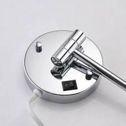 Interbath 8 in. x 8 in. Small Round Magnifying Freestanding Bathroom Makeup Mirro in Chrome -Makeup Mirrors Sales Store chrome makeup mirrors itbmm1930ch 76 1000