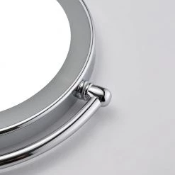 Interbath 8 in. x 8 in. Small Round Magnifying Freestanding Bathroom Makeup Mirro in Chrome -Makeup Mirrors Sales Store chrome makeup mirrors itbmm1930ch fa 1000