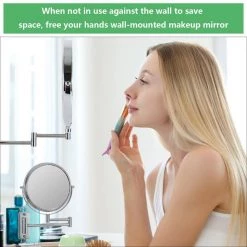 Unbranded 8 in. W X 8 in. H Round Magnifying Adjustable Freestanding Bathroom Makeup Mirror in Chrome -Makeup Mirrors Sales Store chrome makeup mirrors ls8k w ce 44 1000