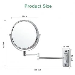 Unbranded 8 in. W X 8 in. H Round Magnifying Adjustable Freestanding Bathroom Makeup Mirror in Chrome -Makeup Mirrors Sales Store chrome makeup mirrors ls8k w ce c3 1000