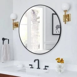 Unbranded 30 in. W 30 in. H Frameless Telescopic Wall Mount Bathroom Makeup Mirror -Makeup Mirrors Sales Store chrome makeup mirrors m820 mirror ro d4 1000
