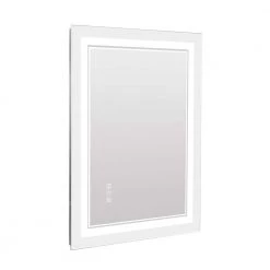 Unbranded 24 in. W 32 in. H Framed Telescopic Wall Mount Bathroom Makeup Mirror LED Lighted Bathroom in Chrome﻿