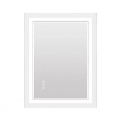 Unbranded 24 in. W 32 in. H Framed Telescopic Wall Mount Bathroom Makeup Mirror LED Lighted Bathroom in Chrome﻿ -Makeup Mirrors Sales Store chrome makeup mirrors m91 1led mirro c3 1000