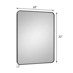 Unbranded 24 in. W 32 in. H Square Framed Telescopic Wall Mount Bathroom Makeup Mirror -Makeup Mirrors Sales Store chrome makeup mirrors m91 squar mirro 66 1000