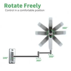 Movisa 16.8 in. W x 12 in. H Wall Mount Two-Sided Magnifying Makeup Vanity Mirror in Chrome -Makeup Mirrors Sales Store chrome makeup mirrors mvnledm01 c3 1000