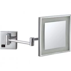 Nameeks Glimmer 8 in. x 8 in. Wall Mounted LED 3x Square Makeup Mirror in Chrome Finish