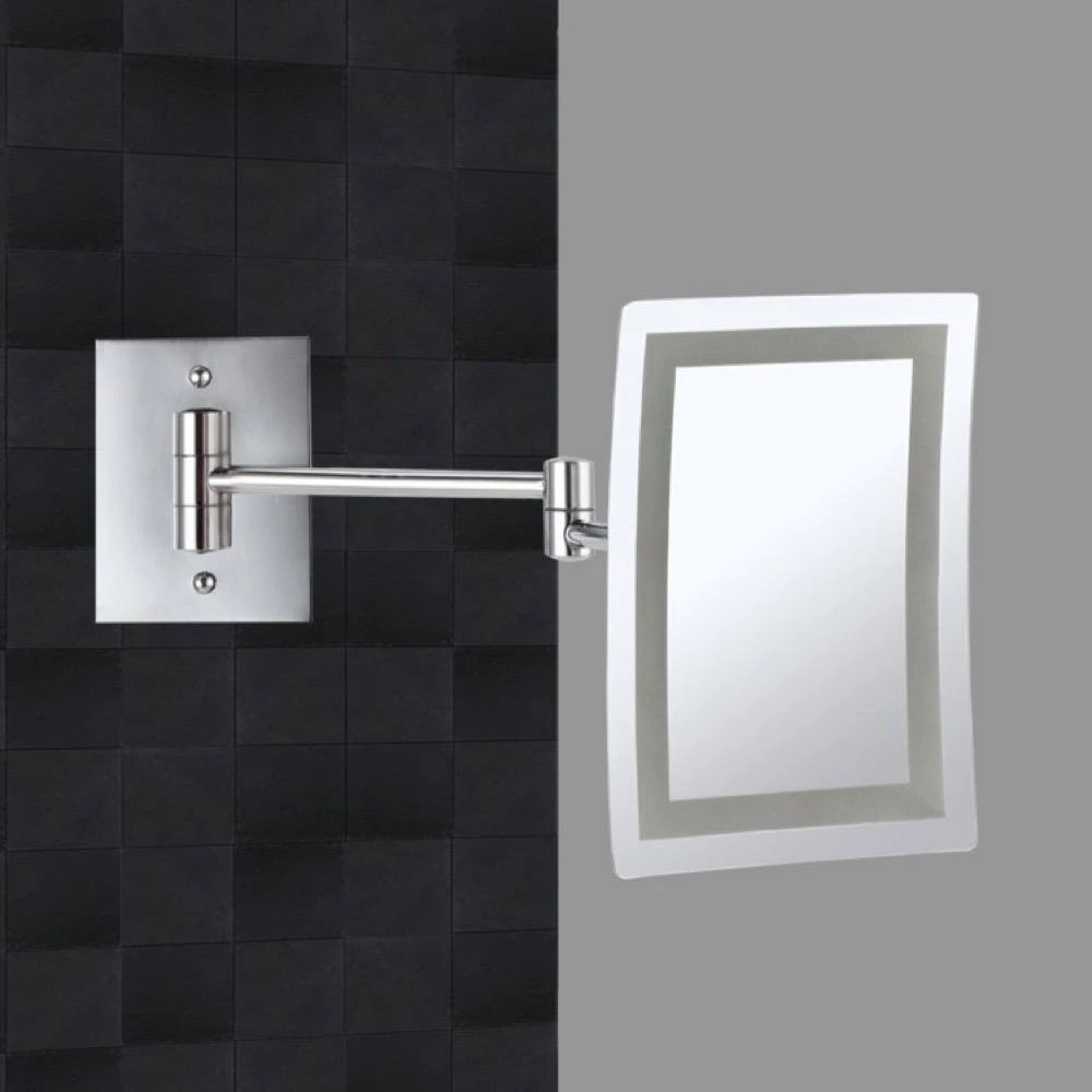 Nameeks Glimmer 6.3 in. x 8.7 in. Wall Mounted LED 3x Rectangle Makeup Mirror in Chrome Finish 4 Nameeks Glimmer 6.3 in. x 8.7 in. Wall Mounted LED 3x Rectangle Makeup Mirror in Chrome Finish - Image 2