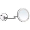 Nameeks Glimmer 8 in. x 8 in. Wall Mounted LED 5x Round Makeup Mirror in Chrome Finish -Makeup Mirrors Sales Store chrome nameeks makeup mirrors nameeks ar7703 cr 5x 64 1000