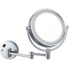 Nameeks Glimmer 8 in. x 8 in. Wall Mounted LED 5x Round Makeup Mirror in Chrome Finish -Makeup Mirrors Sales Store chrome nameeks makeup mirrors nameeks ar7705 cr 5x 64 1000