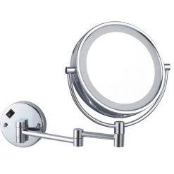 Nameeks Glimmer 8 in. x 8 in. Wall Mounted LED 5x Round Makeup Mirror in Chrome Finish