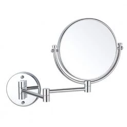 Nameeks Glimmer 8 in. x 8 in. Wall Mounted 3x Round Makeup Mirror in Chrome Finish