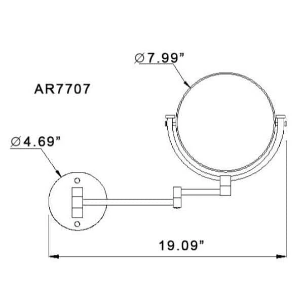 Nameeks Glimmer 8 in. x 8 in. Wall Mounted 3x Round Makeup Mirror in Chrome Finish 5 Nameeks Glimmer 8 in. x 8 in. Wall Mounted 3x Round Makeup Mirror in Chrome Finish - Image 3