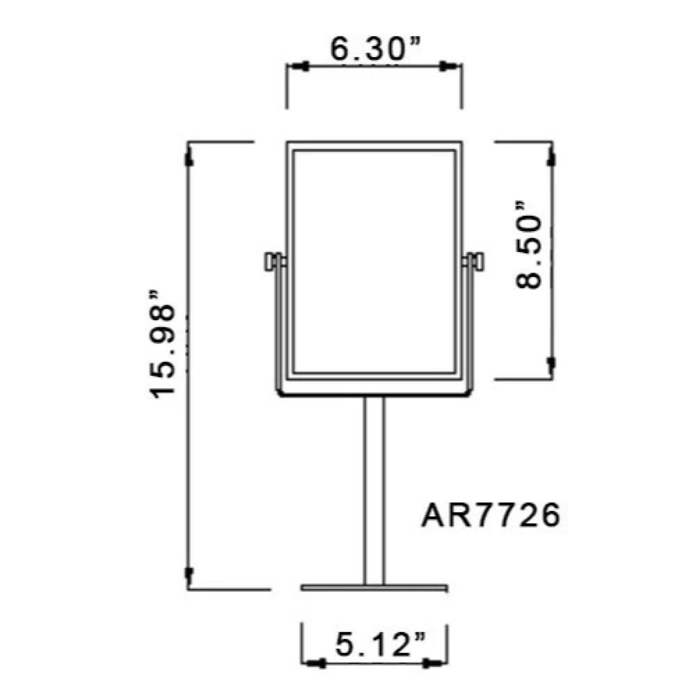 Nameeks Glimmer 6.3 in. x 8.5 in. Free Standing LED 3x Rectangle Makeup Mirror in Chrome 5 Nameeks Glimmer 6.3 in. x 8.5 in. Free Standing LED 3x Rectangle Makeup Mirror in Chrome - Image 3