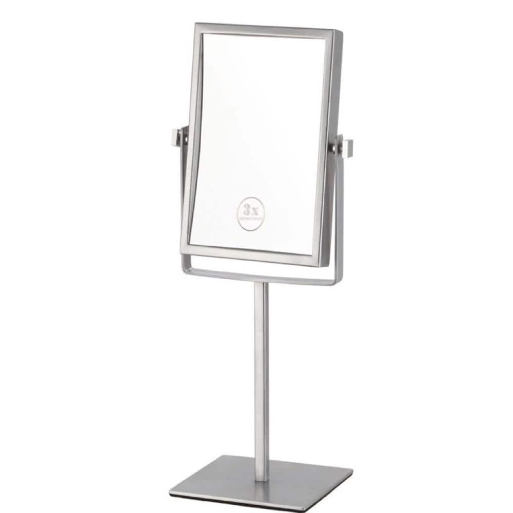 Nameeks Glimmer 6.3 in. x 8.5 in. Free Standing LED 3x Rectangle Makeup Mirror in Chrome 3 Nameeks Glimmer 6.3 in. x 8.5 in. Free Standing LED 3x Rectangle Makeup Mirror in Chrome