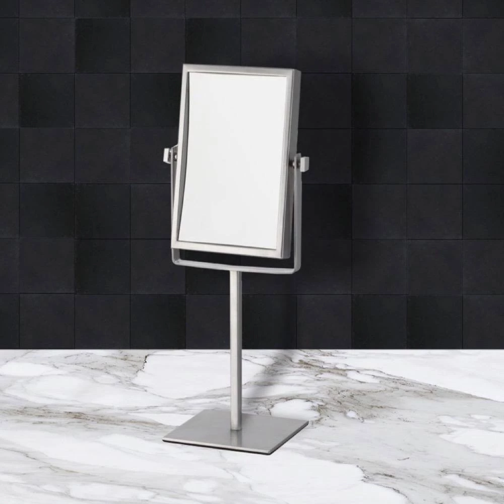 Nameeks Glimmer 6.3 in. x 8.5 in. Free Standing LED 3x Rectangle Makeup Mirror in Chrome 4 Nameeks Glimmer 6.3 in. x 8.5 in. Free Standing LED 3x Rectangle Makeup Mirror in Chrome - Image 2