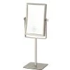Nameeks Glimmer 6.3 in. x 8.5 in. Free Standing LED 3x Rectangle Makeup Mirror in Satin Nickel -Makeup Mirrors Sales Store chrome nameeks makeup mirrors nameeks ar7726 sni 3x 64 1000