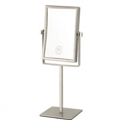 Nameeks Glimmer 6.3 in. x 8.5 in. Free Standing LED 3x Rectangle Makeup Mirror in Satin Nickel