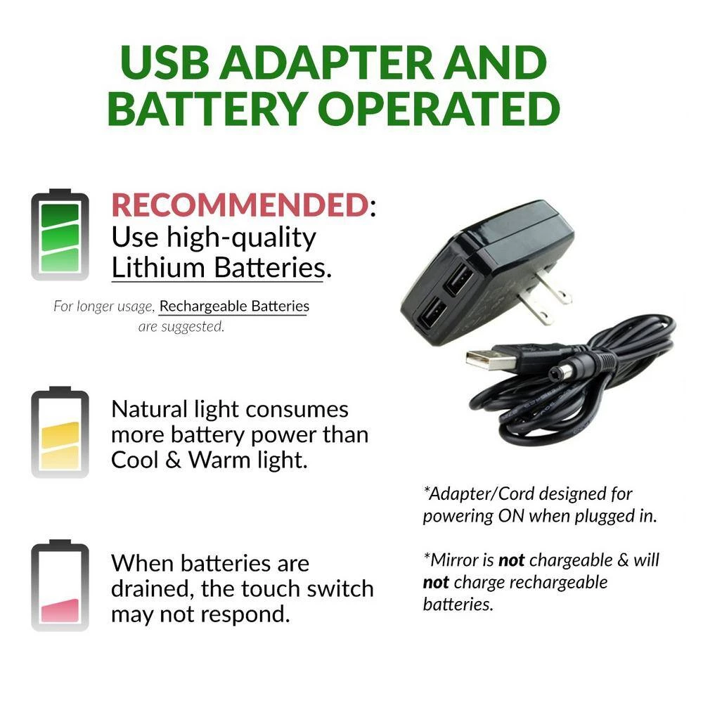 OVENTE Dual-Sided Magnifying LED Lighted Tabletop Makeup Mirror with Acrylic Edge, 1x or 5x Magnification 7 OVENTE Dual-Sided Magnifying LED Lighted Tabletop Makeup Mirror with Acrylic Edge, 1x or 5x Magnification - Image 5