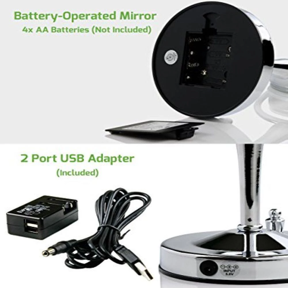 OVENTE Dual-Sided Magnifying LED Lighted Tabletop Makeup Mirror with Acrylic Edge, 1x or 5x Magnification 8 OVENTE Dual-Sided Magnifying LED Lighted Tabletop Makeup Mirror with Acrylic Edge, 1x or 5x Magnification - Image 6