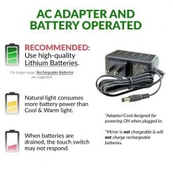 OVENTE 15.79 in. H X 5.51 in. W, Small Copper Lighted Tilting Makeup Mirror, 1x 5x Magnification -Makeup Mirrors Sales Store copper ovente makeup mirrors mpt85co1x5x 66 1000