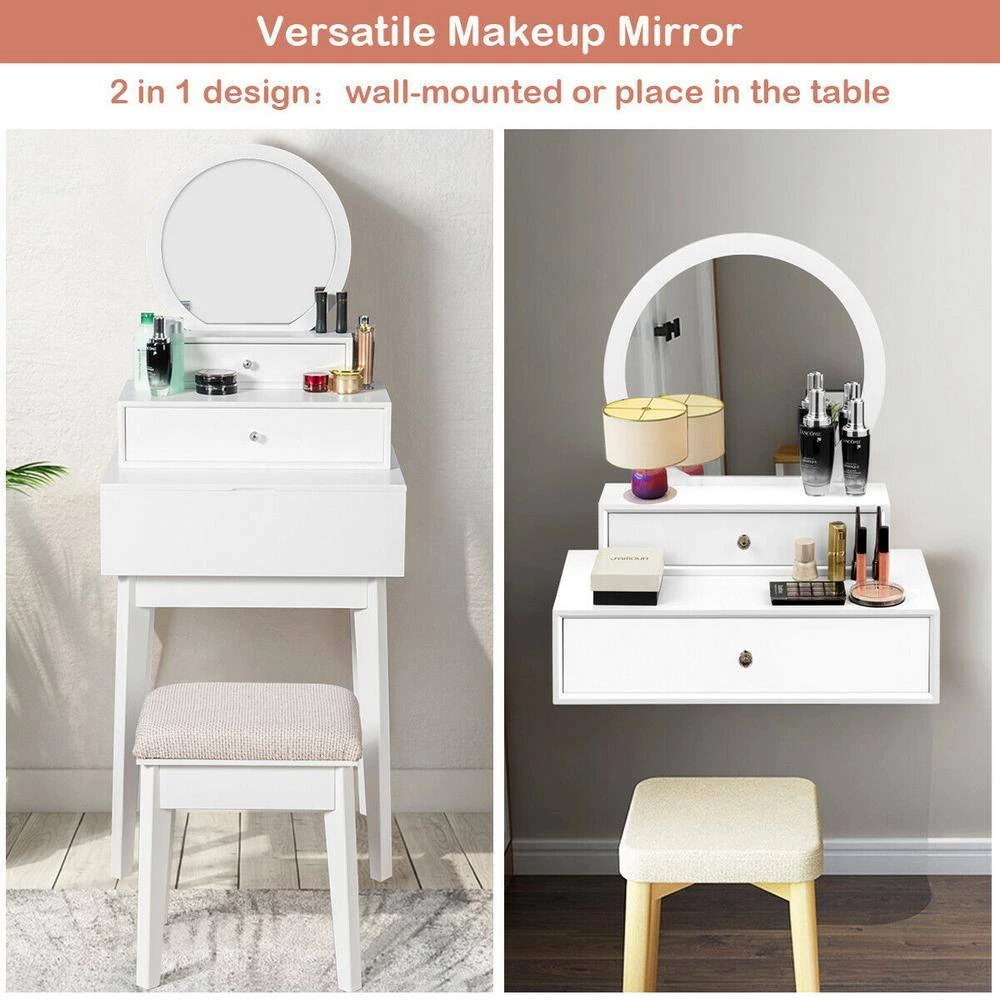 Costway 10.5 in. x 23.5 in. Makeup Mirror 6 Costway 10.5 in. x 23.5 in. Makeup Mirror - Image 4