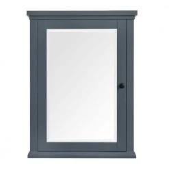 Makeup Mirrors Sales Store 4 Home Decorators Collection Merryfield 24 in. W x 32 in. H Framed Surface-Mount Bathroom Medicine Cabinet in Dark Blue-Gray