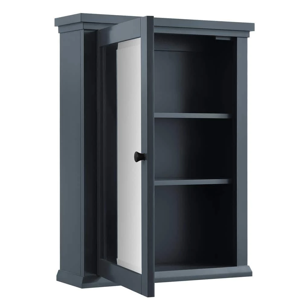 Home Decorators Collection Merryfield 24 in. W x 32 in. H Framed Surface-Mount Bathroom Medicine Cabinet in Dark Blue-Gray 4 Home Decorators Collection Merryfield 24 in. W x 32 in. H Framed Surface-Mount Bathroom Medicine Cabinet in Dark Blue-Gray - Image 2