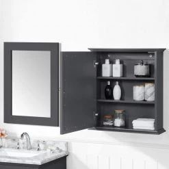 Home Decorators Collection Sonoma 24 in. x 27 in. Surface Mount Medicine Cabinet in Dark Charcoal -Makeup Mirrors Sales Store dark charcoal home decorators collection medicine cabinets with mirrors sonoma mc c 76 1000