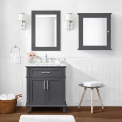 Home Decorators Collection Sonoma 24 in. x 27 in. Surface Mount Medicine Cabinet in Dark Charcoal -Makeup Mirrors Sales Store dark charcoal home decorators collection medicine cabinets with mirrors sonoma mc c e1 1000