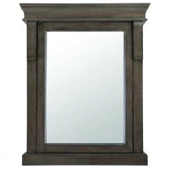 Home Decorators Collection Naples 25 in. W x 31 in. H x 8 in. D Framed Surface-Mount Bathroom Medicine Cabinet in Distressed Grey