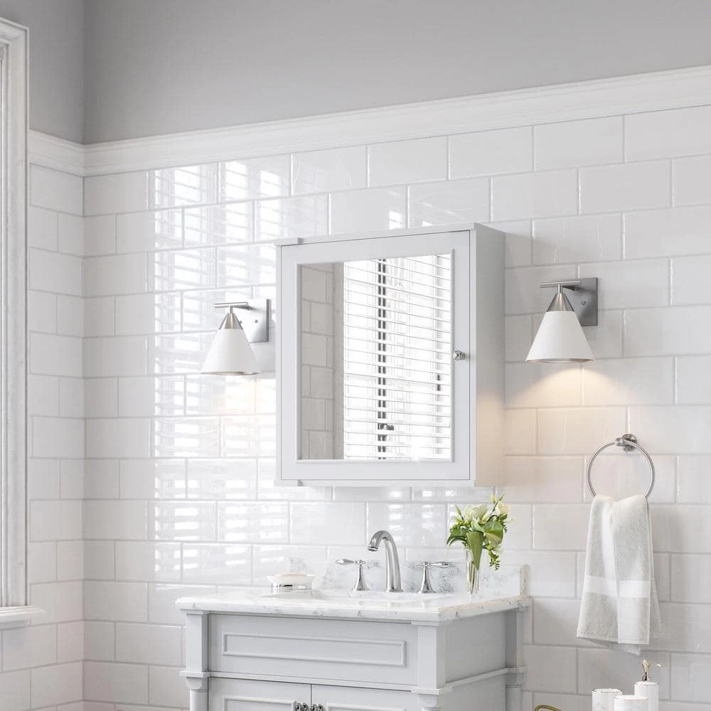 Home Decorators Collection Aberdeen 24 in. x 27 in. Surface Mount Medicine Cabinet in Dove Gray 10 Home Decorators Collection Aberdeen 24 in. x 27 in. Surface Mount Medicine Cabinet in Dove Gray - Image 8