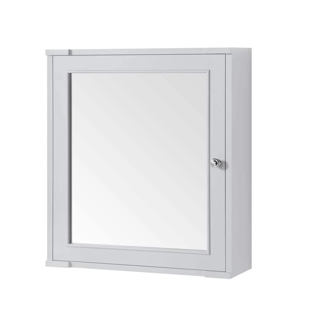 Home Decorators Collection Aberdeen 24 in. x 27 in. Surface Mount Medicine Cabinet in Dove Gray 4 Home Decorators Collection Aberdeen 24 in. x 27 in. Surface Mount Medicine Cabinet in Dove Gray - Image 2