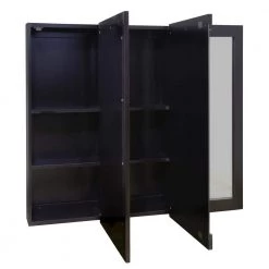 Design House Ventura 36 in. W x 30 in. H x 6 in. D Framed Tri-View Surface-Mount Bathroom Medicine Cabinet in Espresso -Makeup Mirrors Sales Store espresso design house medicine cabinets with mirrors 541359 esp 77 1000