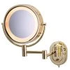 Jerdon 15 in. L x10 in. Lighted Wall Makeup Mirror in Bright Brass 2 Jerdon 15 in. L x10 in. Lighted Wall Makeup Mirror in Bright Brass -Makeup Mirrors Sales Store gold jerdon makeup mirrors hl65g 64 1000
