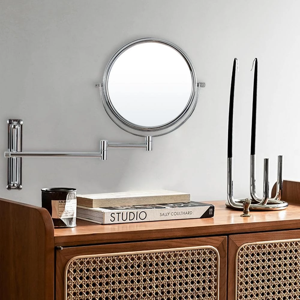 Unbranded 8 in. X 8 in. Small Round Magnifying Wall Mounted Bathroom Makeup Mirror in Adjustable 1x/10x Magnification 10 Unbranded 8 in. X 8 in. Small Round Magnifying Wall Mounted Bathroom Makeup Mirror in Adjustable 1x/10x Magnification - Image 8