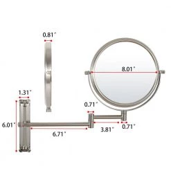 Unbranded 8 in. X 8 in. Small Round Magnifying Wall Mounted Bathroom Makeup Mirror in Adjustable 1x/10x Magnification 12 Unbranded 8 in. X 8 in. Small Round Magnifying Wall Mounted Bathroom Makeup Mirror in Adjustable 1x/10x Magnification -Makeup Mirrors Sales Store gold makeup mirrors chuchu xb484 c3 1000