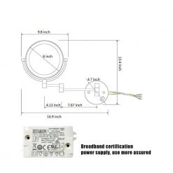 Interbath 8 in Small Round Magnifying Freestanding Bathroom Makeup Mirror in Gold -Makeup Mirrors Sales Store gold makeup mirrors itbmm1820bg 76 1000