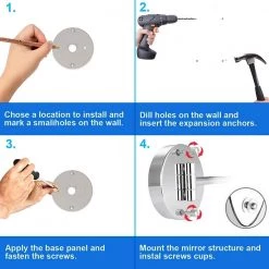 Movisa 9 in. W x 8 in. H LED Wall Mount 2-Sided Magnifying Bathroom Makeup Mirror in Gold -Makeup Mirrors Sales Store gold makeup mirrors mvledm01 44 1000