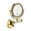 Movisa 9 in. W x 8 in. H LED Wall Mount 2-Sided Magnifying Bathroom Makeup Mirror in Gold -Makeup Mirrors Sales Store gold makeup mirrors mvledm01 64 1000