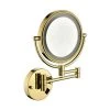 Unbranded 8 in. W x 8 in. H Small Round Magnifying 360-Degree Wall Mount Bathroom Makeup Mirror in Gold -Makeup Mirrors Sales Store gold makeup mirrors s9301gd 64 1000