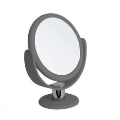 Bath Bliss 4.09 in. x 9.06 in. Makeup Mirror in Gray