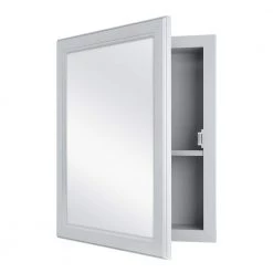 Glacier Bay 15.12 in. W x 19.25 in. H Gray Framed Surface Mount or Recessed Medicine Cabinet with Mirror -Makeup Mirrors Sales Store gray glacier bay medicine cabinets with mirrors 26630 4f 1000