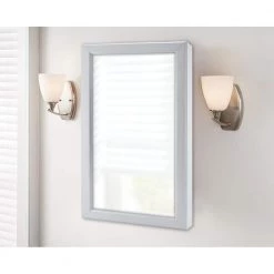 Glacier Bay 15.25 in. W x 26 in. H Framed Gray Surface Mount Medicine Cabinet with Mirror -Makeup Mirrors Sales Store gray glacier bay medicine cabinets with mirrors 26650 31 1000